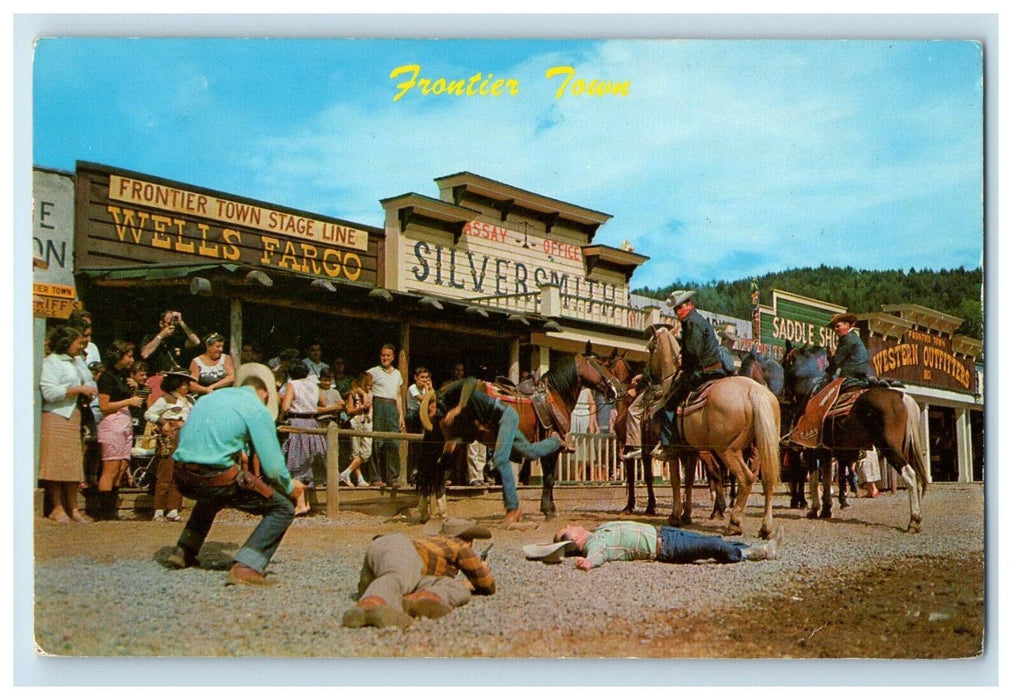 1958 Frontier Town Adirondacks Dalton Gang Lake George Lake Placid NY Postcard