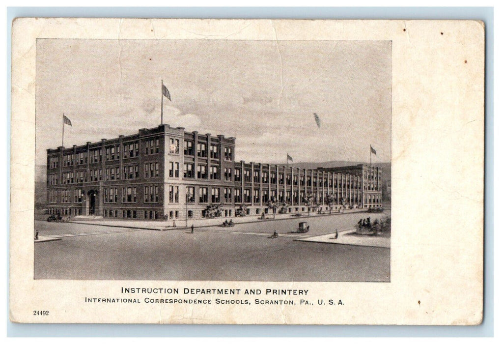 Instruction Department And Printery International School Scranton PA Postcard