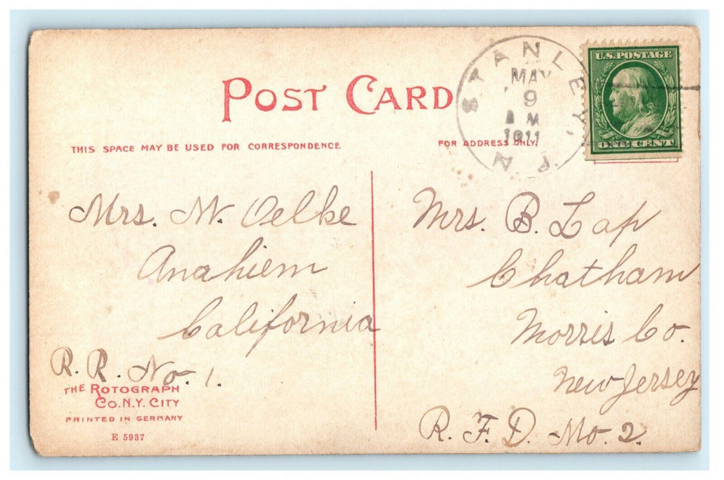 1911 The Meadow Ephrata Pennsylvania PA Stanley New Jersey NJ Antique Postcard