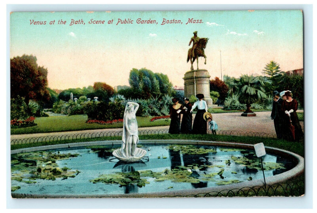 Venus Bath Public Garden Boston Massachusetts Advertising P&B Vintage Postcard