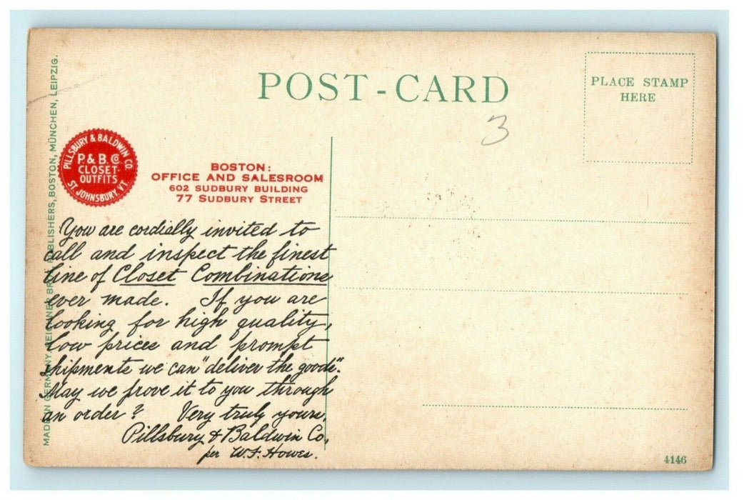 Venus Bath Public Garden Boston Massachusetts Advertising P&B Vintage Postcard