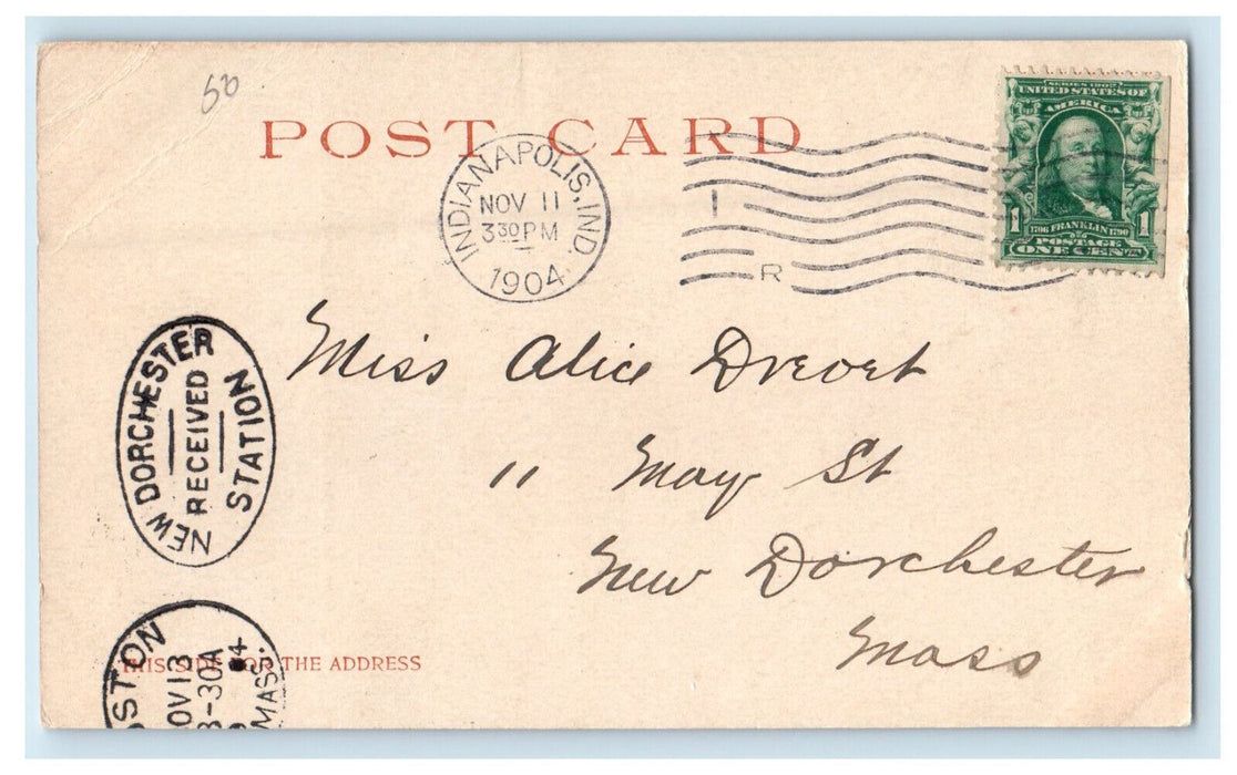1904 Indiana State Soldier's and Sailors Monument Detroit Photographic Postcard