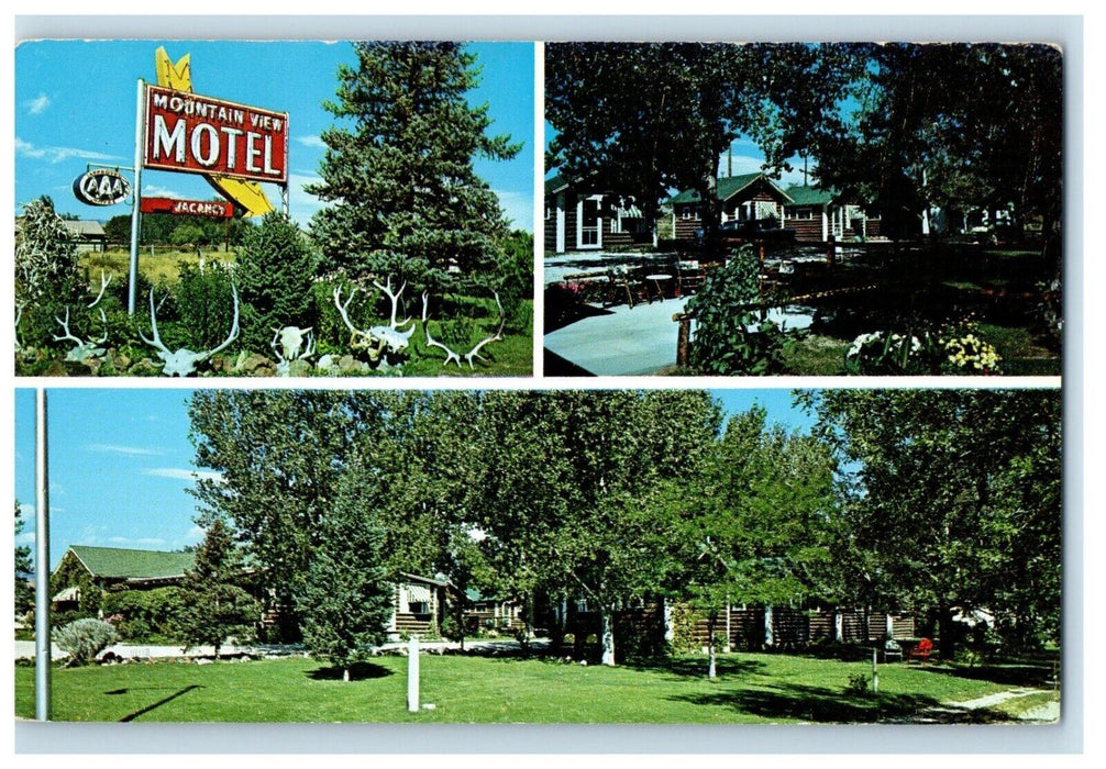 Mountain View Motel Buffalo Wyoming WY, Multiview Unposted Vintage Postcard