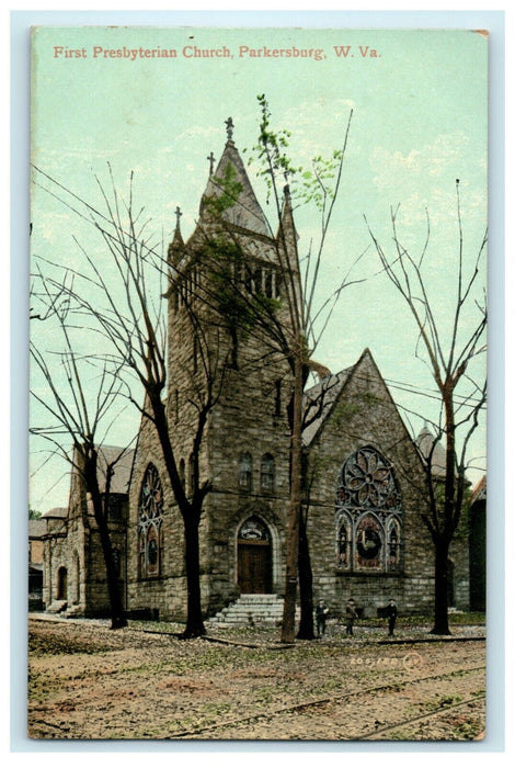 c1910 First Presbyterian Church Parkersburg West Virginia WV Postcard