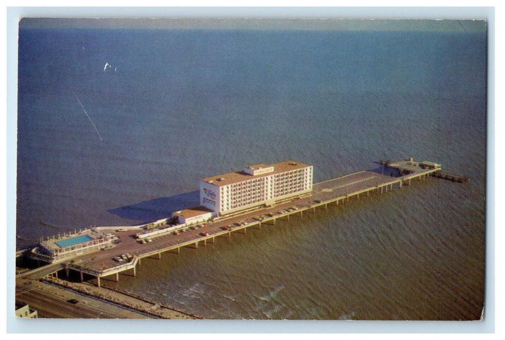 Bird's Eye View Of Flagship Hotel Over Gulf Mexico Galveston Texas TX Postcard