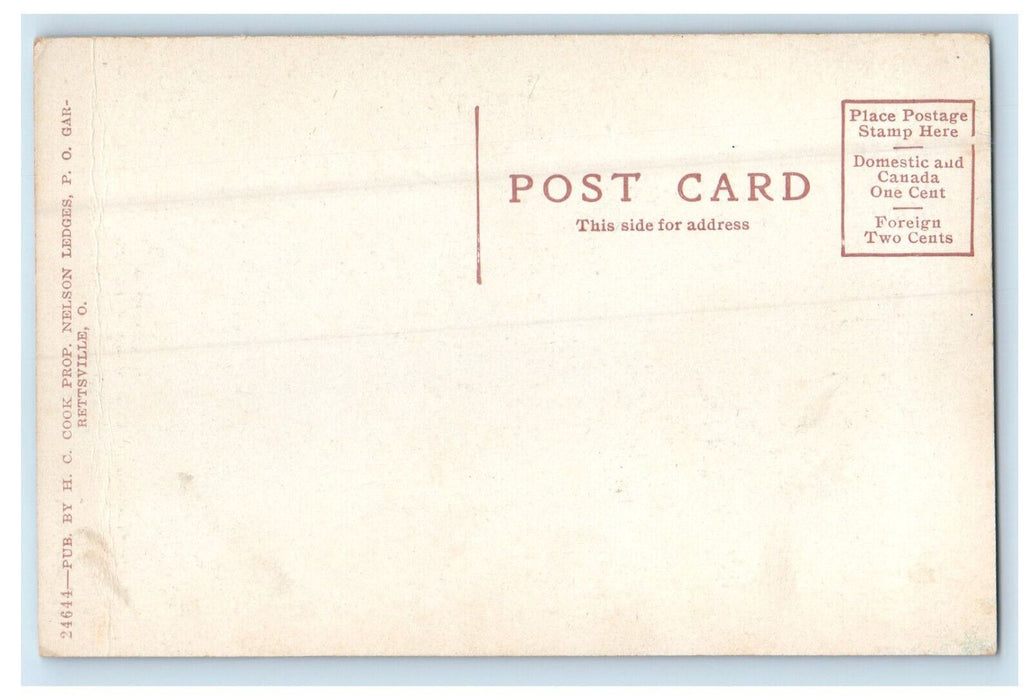 c1910 Garrett Falls, Nelson Ledges PO Garrettsville Ohio OH Postcard
