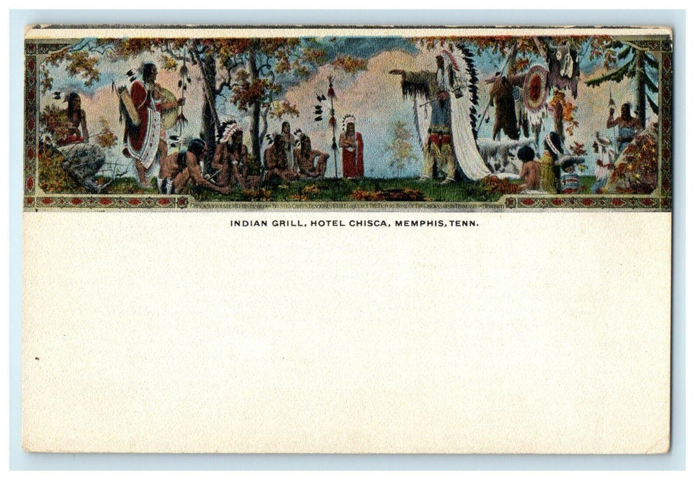 c1920's Indian Grill Hotel Chisca Memphis Tennessee TN Antique Postcard