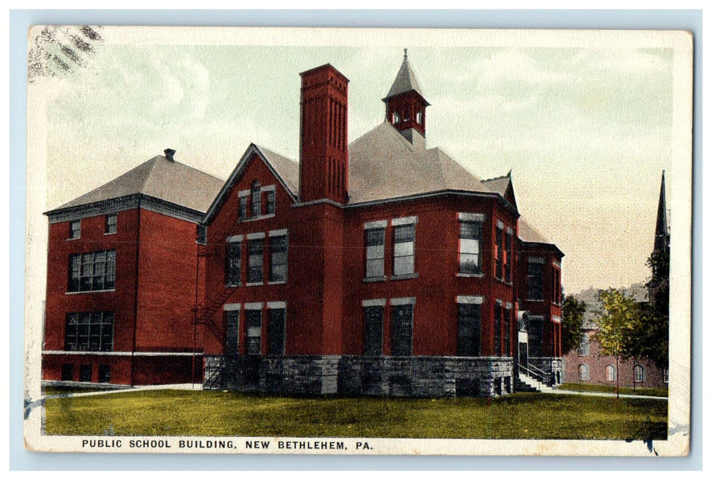 1937 Public School Building New Betlehem Pennsylvania PA Vintage Postcard