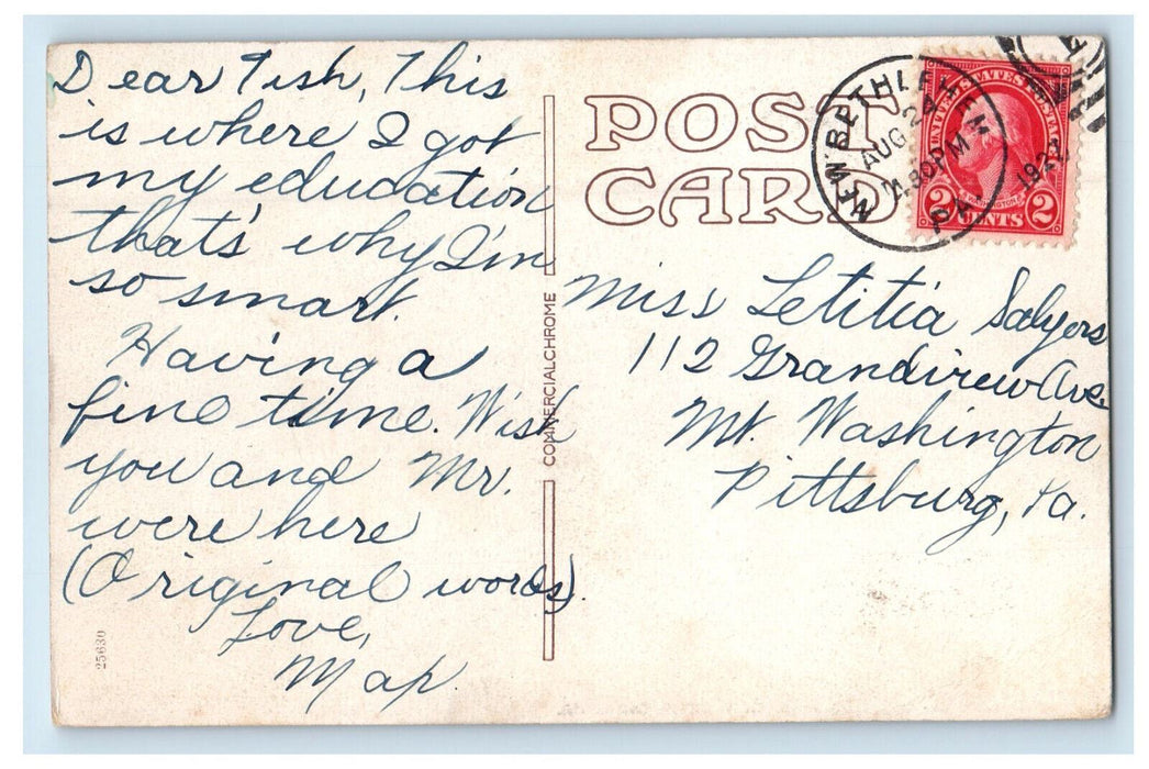 1937 Public School Building New Betlehem Pennsylvania PA Vintage Postcard