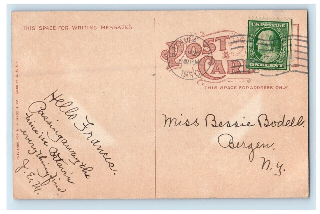 1910 St. James Episcopal Church, Batavia New York NY Posted Postcard
