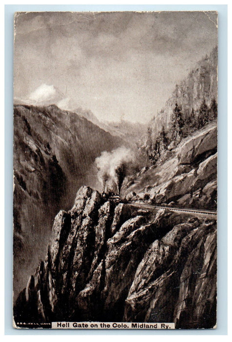 c1910 Hell Gate on the Colorado CO Midland Railway Posted Antique Postcard