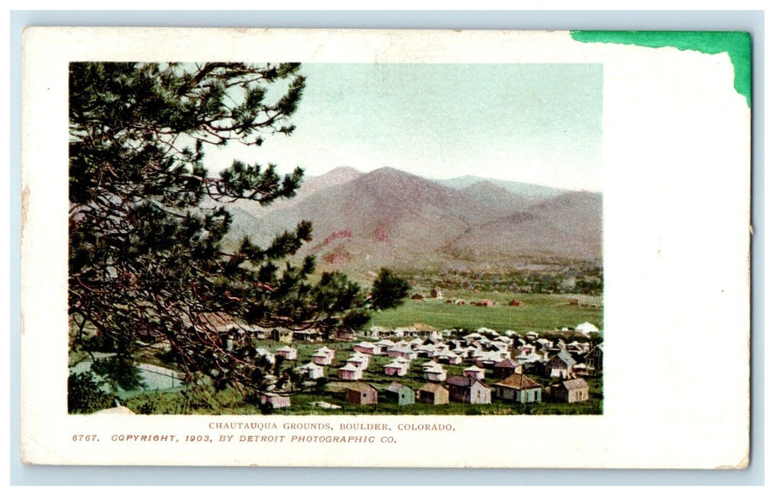 c1905 Bird's Eye View Chautauqua Grounds Boulder Colorado CO Antique Postcard