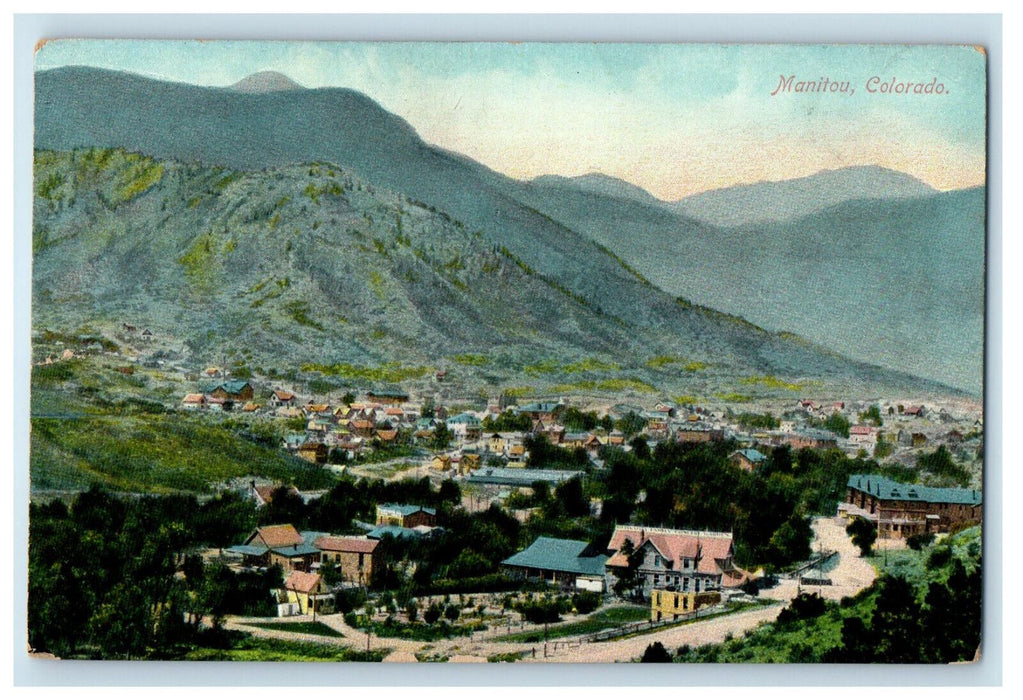 c1910 General View of Manitou Colorado CO Unposted Antique Postcard