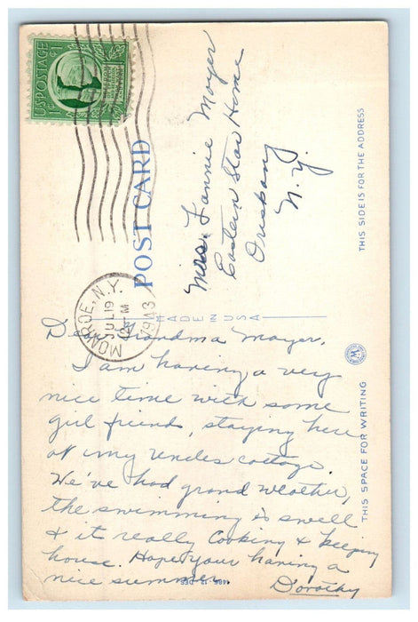 1943 Road View Greetings from Monroe New York NY Antique Posted Postcard