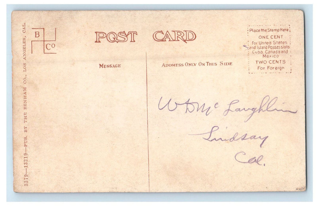 c1910 Methodist Church Porterville California CA Posted Antique Postcard