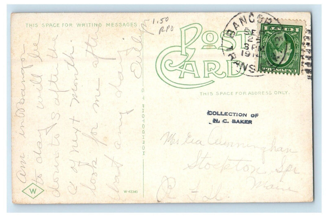 1914 St. John's Catholic Church Bangor Maine ME Posted Antique  Postcard