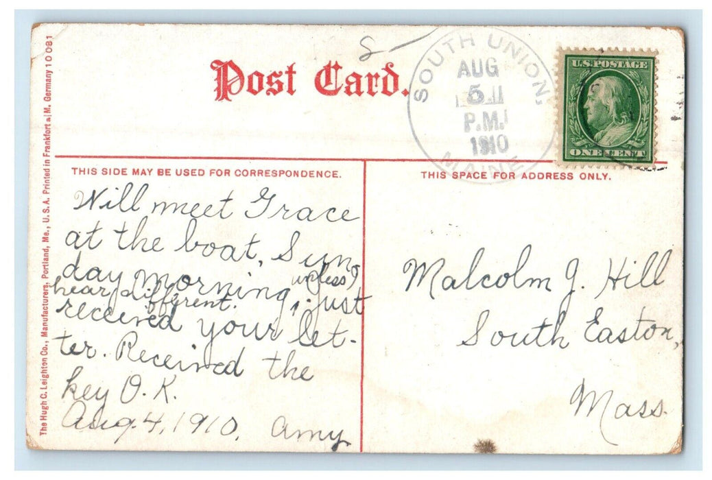 1910 View Of Main Street Road Bangor Maine ME Posted Antique Postcard