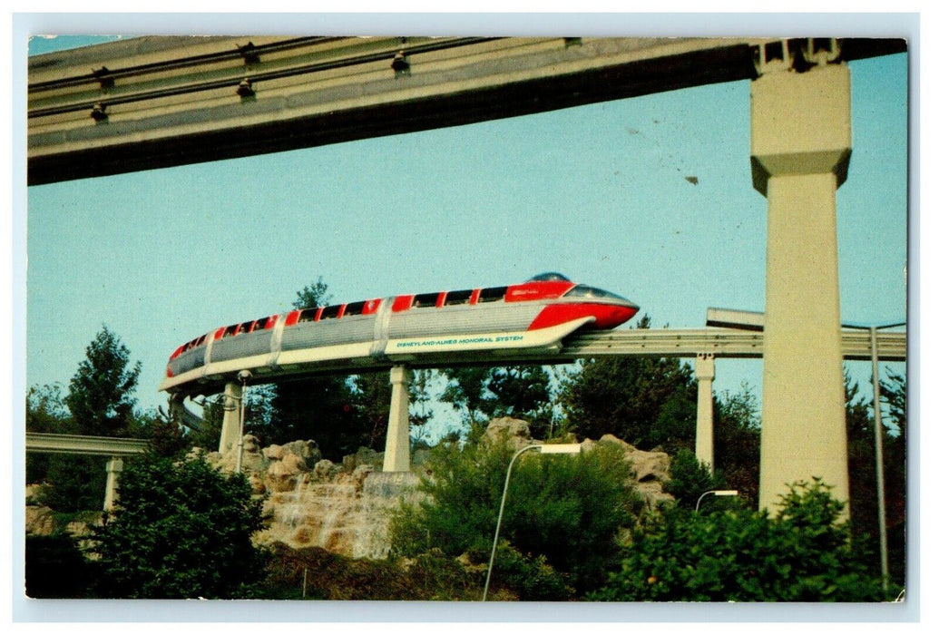 Disneyland Monorail Trains Between Disneyland And Hotel Anaheim CA Postcard