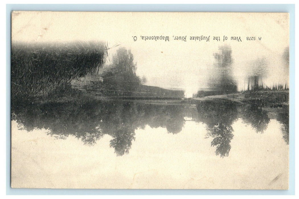 c1905 View of Auglaize River Wapakoneta Ohio OH Unposted Antique Postcard