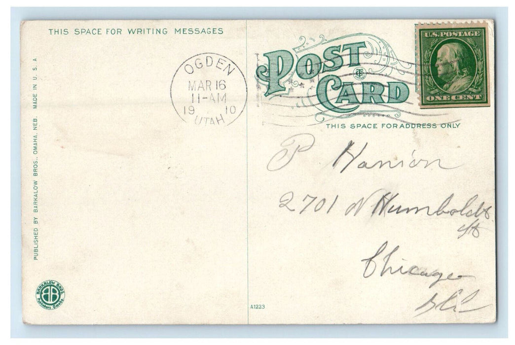 1910 Train in Distance, Castle Buttes, Green River Wyoming WY Postcard