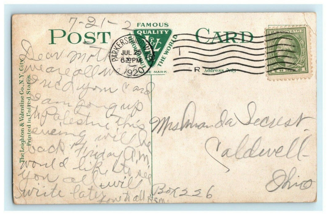 1920 First Methodist Church Parkersburg West Virginia WV Postcard