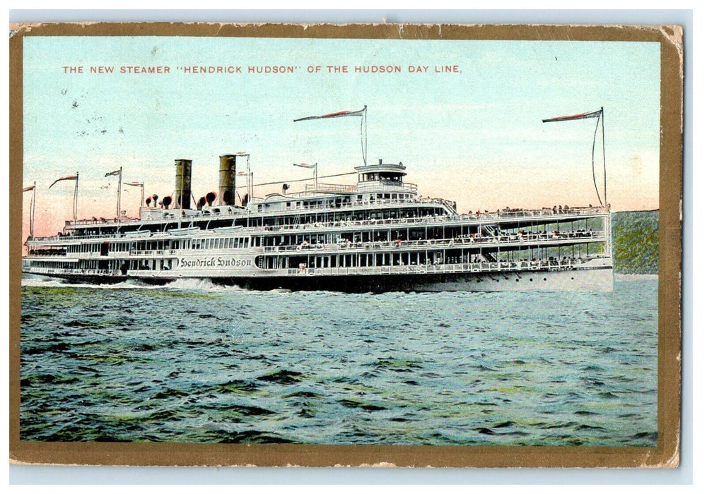 1909 New Steamer "Hendrick Hudson" of the Hudson Day Line, Antique Postcard