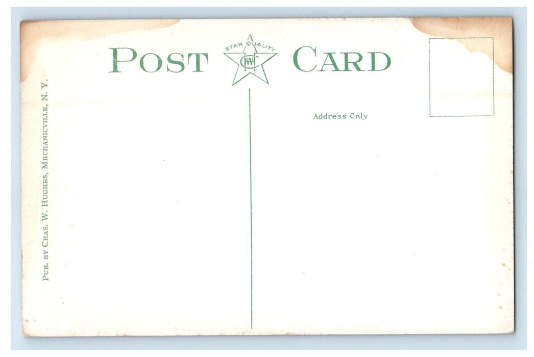 c1910's Baptist Church Street View Fountain Cart Fort Plain New York NY Postcard