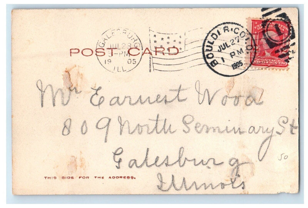 1905 View Of County Court House Boulder Colorado CO Posted Antique Postcard