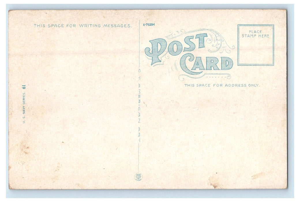 c1920s Sighting The Rangefinders on Board Of A US Battleship Unposted Postcard
