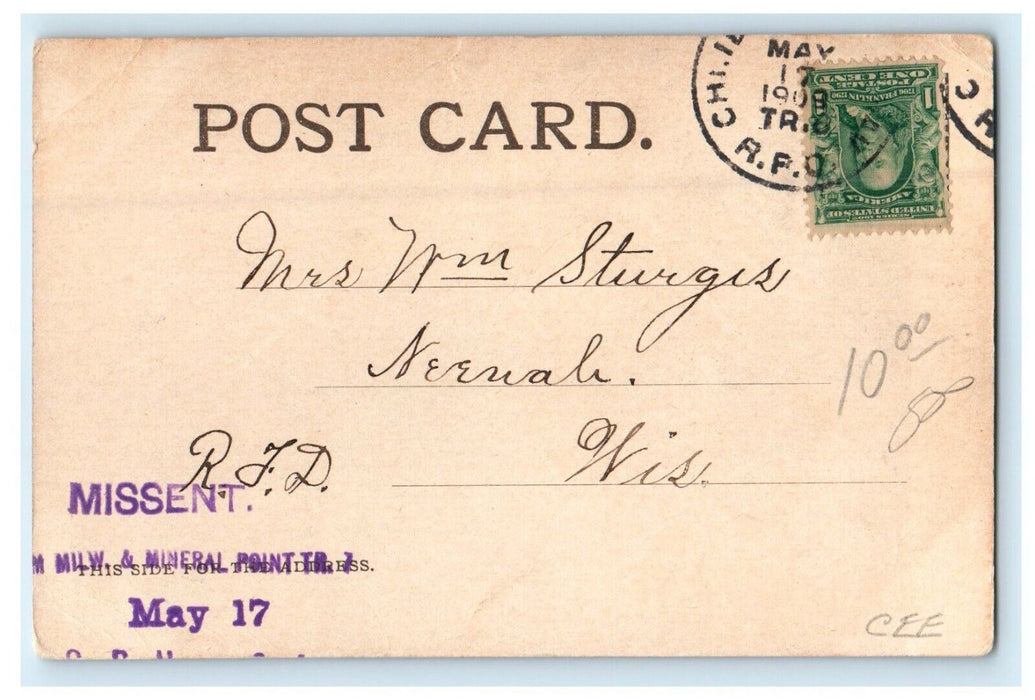 1908 Kran'z Candy Store State Street Chicago Illinois IL Posted Antique Postcard