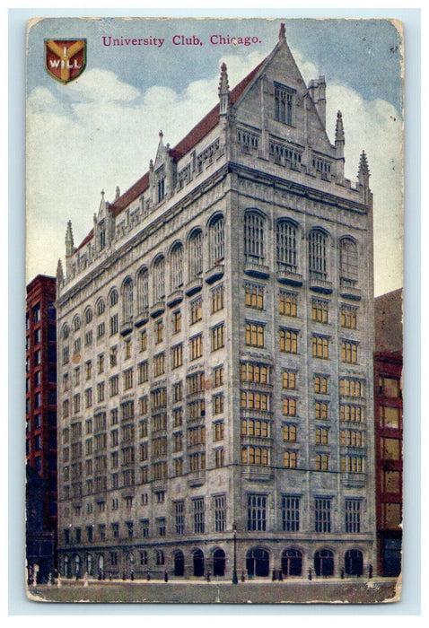 1909 University Club Building Chicago Illinois IL Posted Antique Postcard