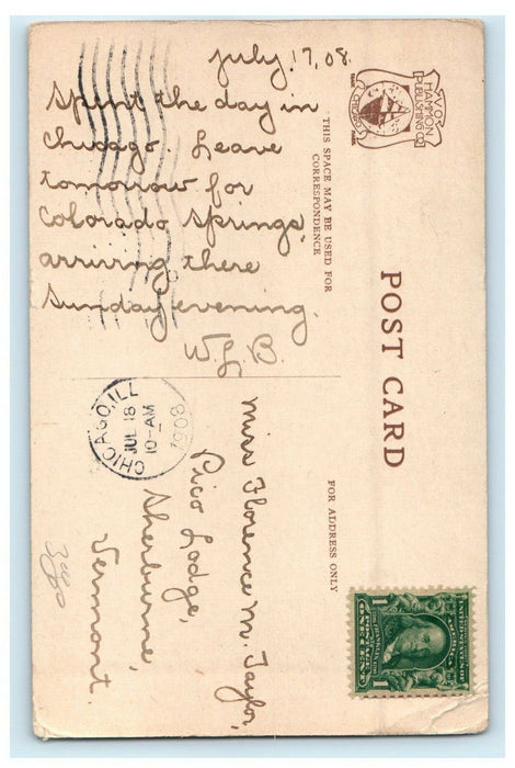 1908 An Institute Cars Horse And Buggy Chicago Illinois IL Antique Postcard