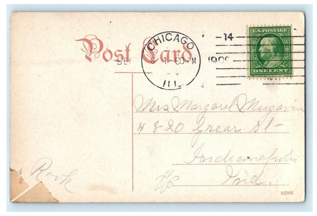 1909 Jackson Park Chicago IL, U.S Life Saving Station German Building Postcard