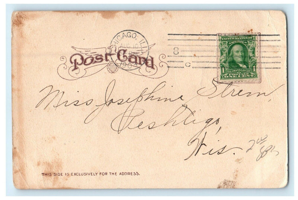 1908 The Palmer House Cor. State And Monroe Sts. Chicago Illinois IL Postcard