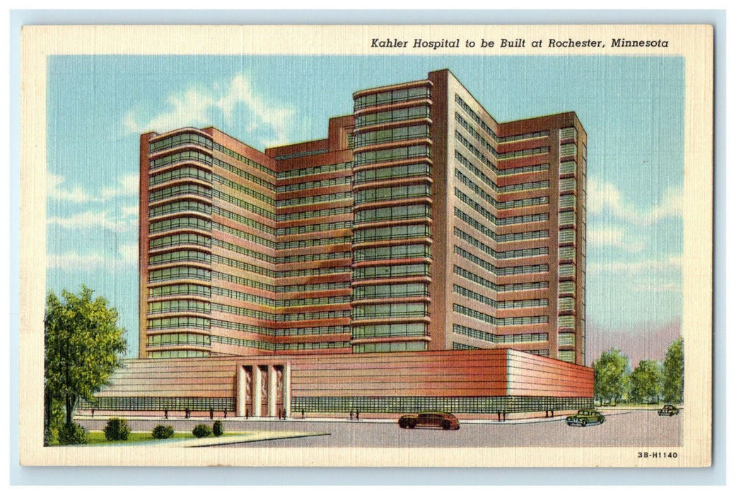 c1940s Kahler Hospital to be Built at Rochester, Minnesota MN Unposted Postcard