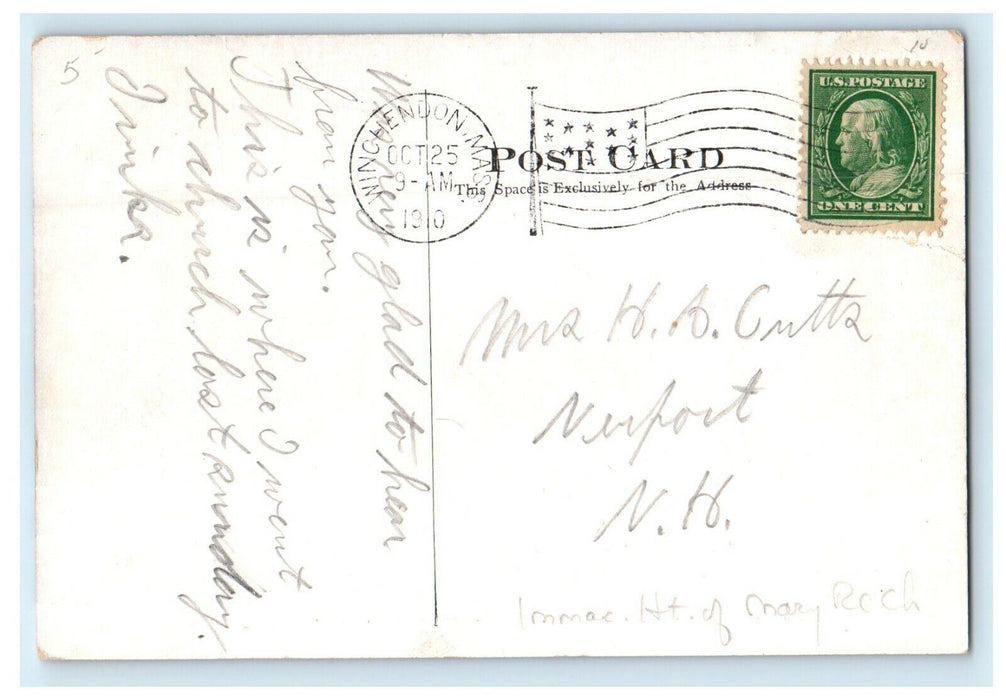 1910 Catholic Church Street View Winchendon Massachusetts MA Antique Postcard