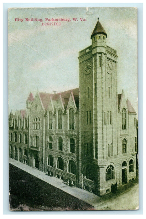 1912 City Building Parkersburg West Virginia WV Jackson Ohio OH Postcard