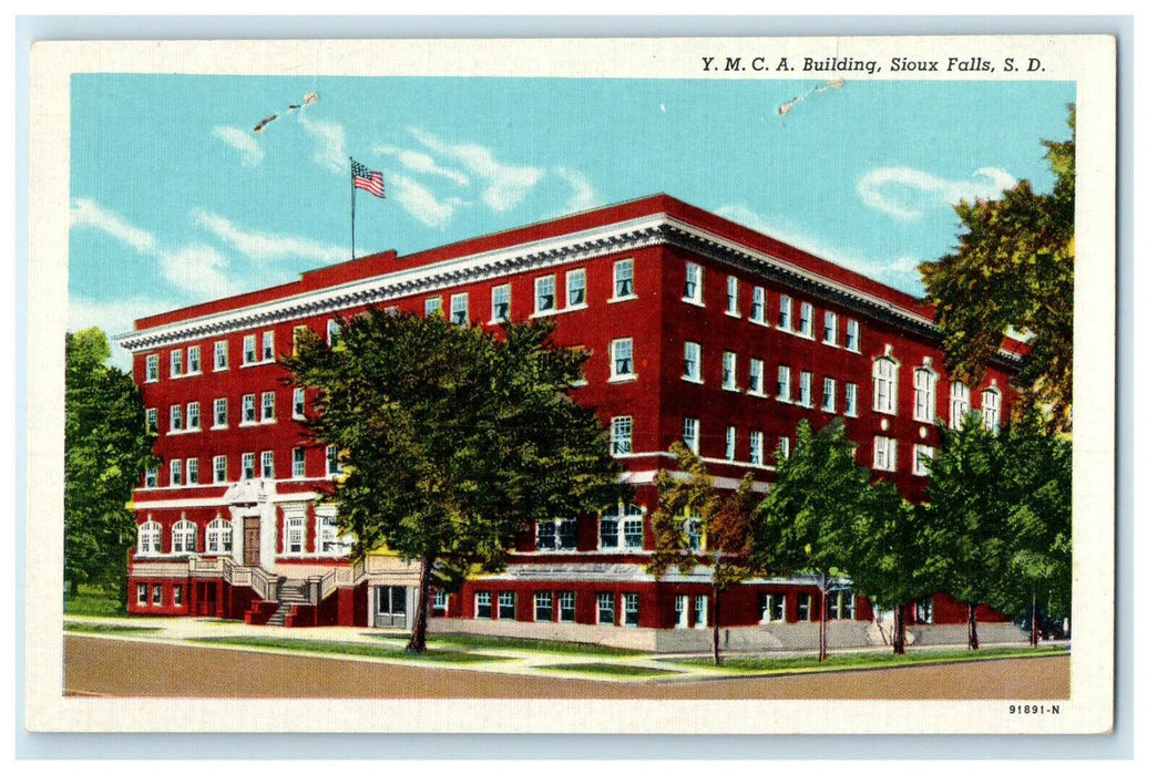 c1940s Side View of YMCA Building, Sioux Falls South Dakota SD Postcard