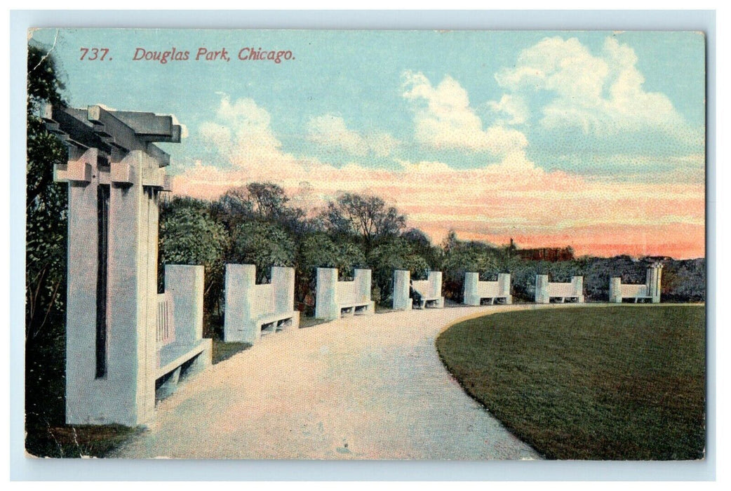 1914 View Of Douglas Park Chicago Illinois IL Posted Antique Postcard