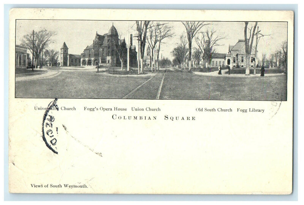 1905 Columbian Square Views Of South Weymouth Massachusetts MA Antique Postcard