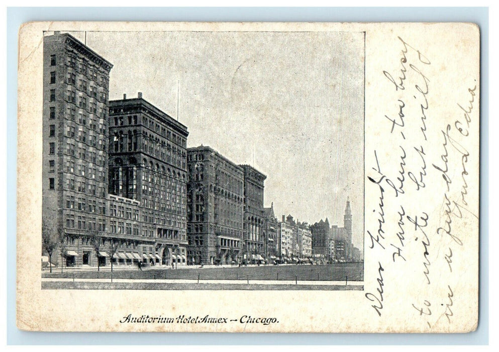 1906 Auditorium Hotel Annex Building Chicago Illinois IL Posted Antique Postcard