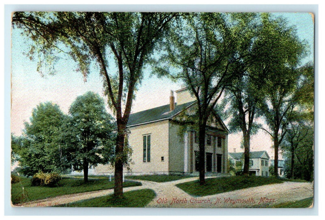 1905 Old North Church North Weymouth Massachusetts MA Antique Postcard