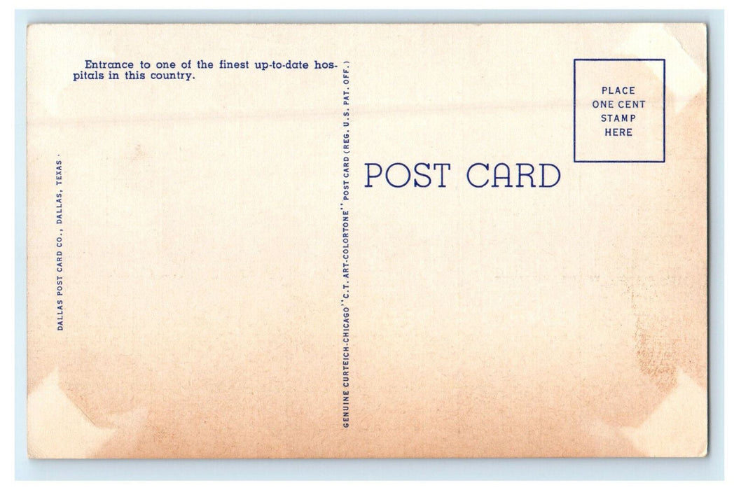 c1940s Main Gate, Ashburn General Hospital, McKinney Texas TX Unposted Postcard