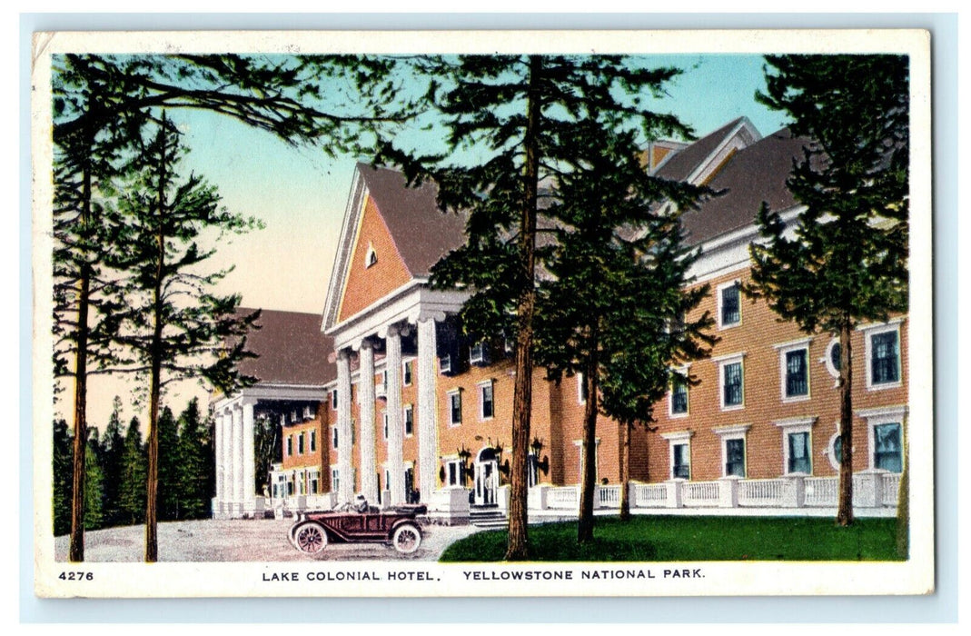 Lake Colonial Hotel Yellowstone National Park 1921 Antique Vintage Postcard