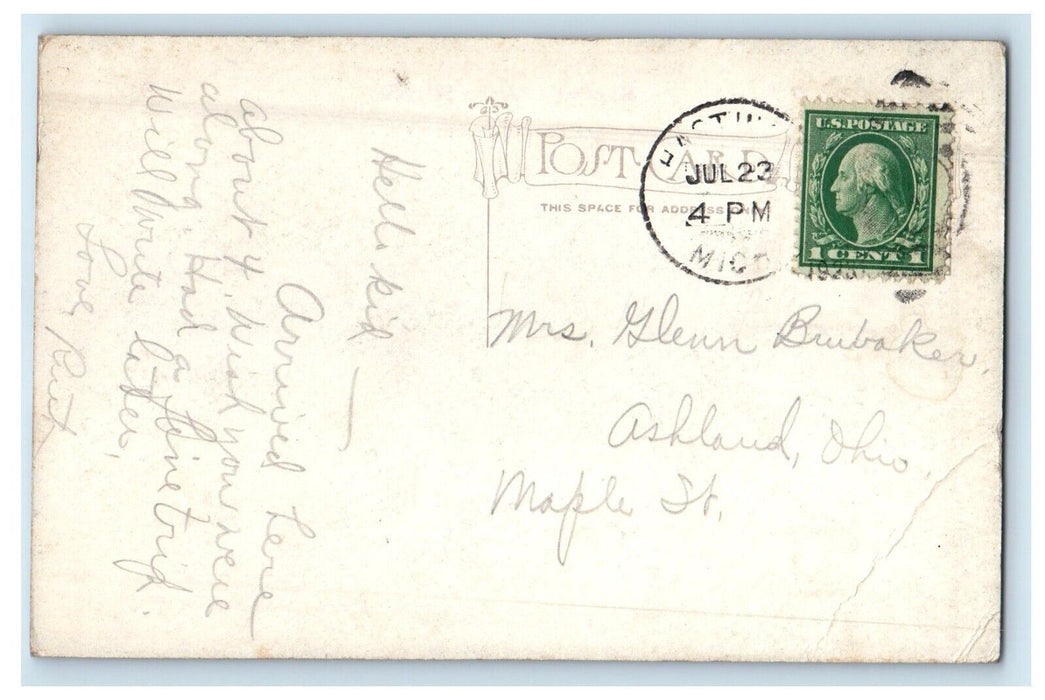 c1920's View Of Public And High Schools Hastings Michigan MI Vintage Postcard