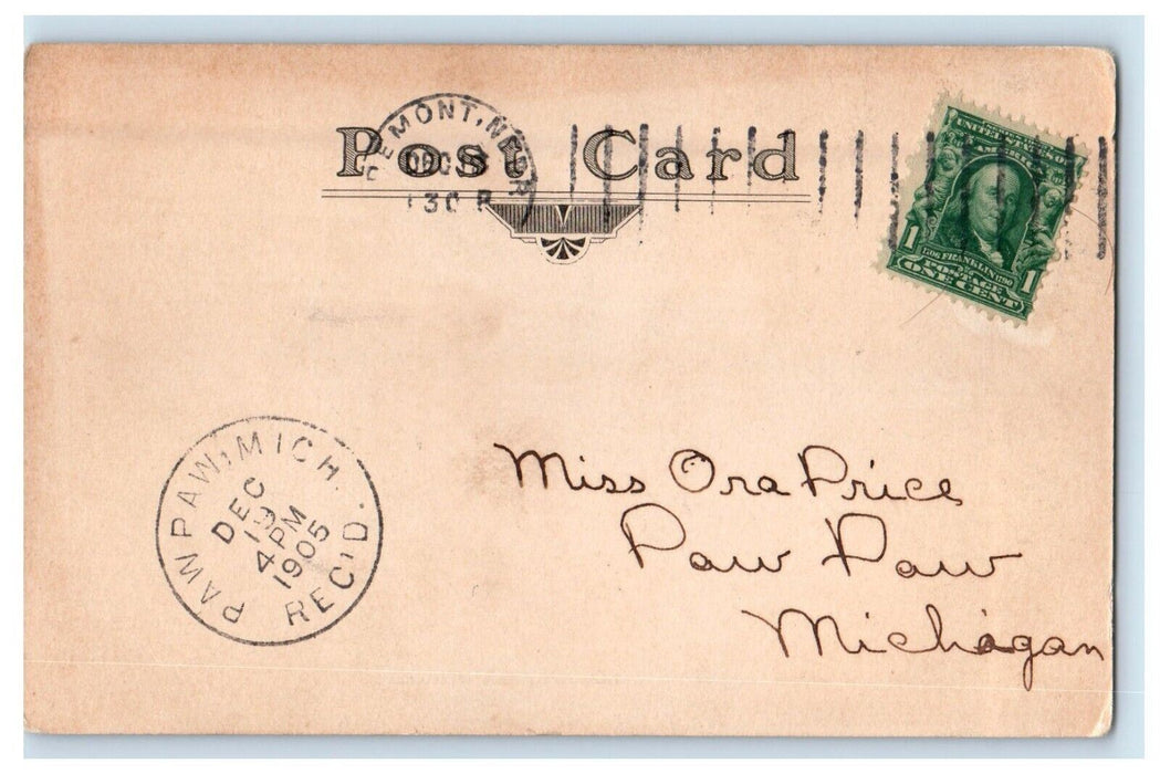 1905 Congregational Church Fremont Nebraska NE Posted Antique Postcard