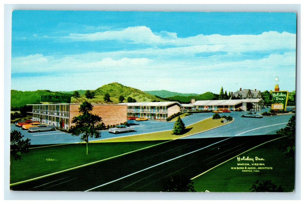 c1950s Holiday Inn Interstate Highway No. 81 Exit 17 Marion Virginia VA Postcard