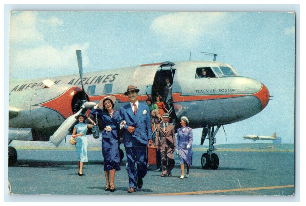 c1950s American Airlines America's Leading Airline Convair Flagship Postcard