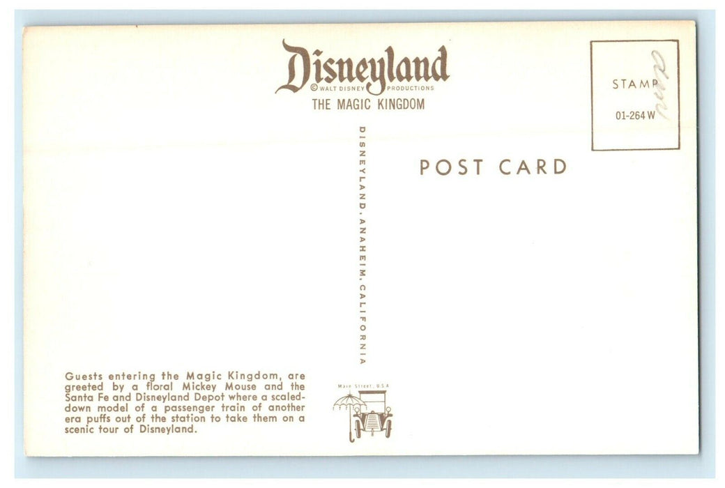 Greetings From Disneyland Magic Kingdom Floral Mickey Mouse Anaheim CA Postcard