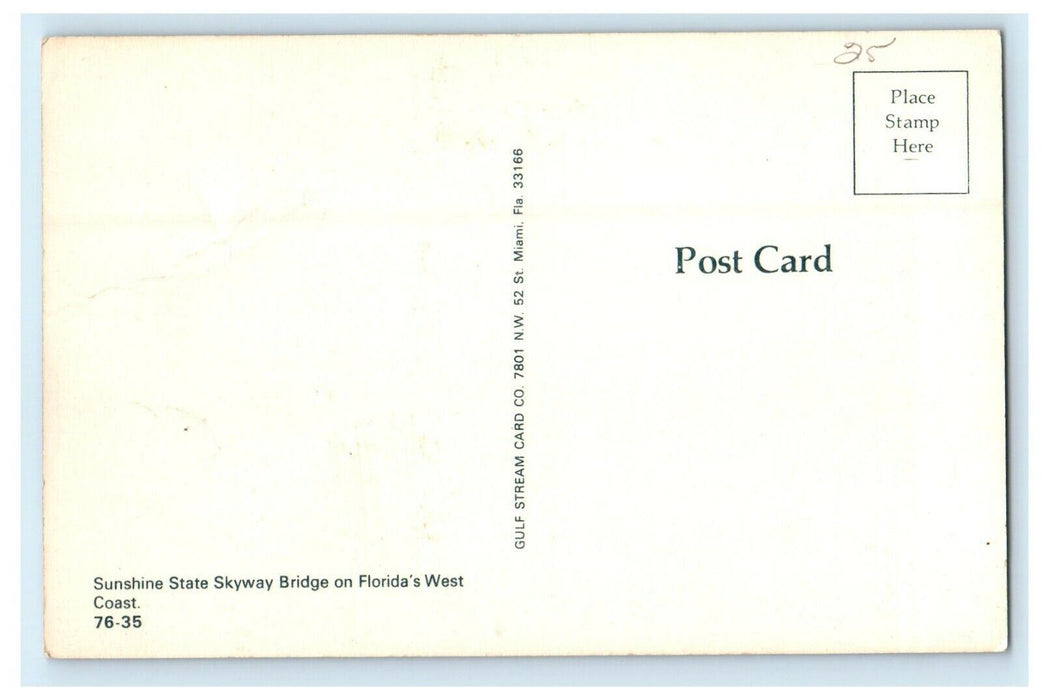 Aerial View Of Sunshine State Skyway Bridge Florida's West Coast FL Postcard